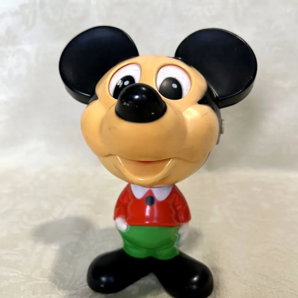 Vintage 1976 Mickey Mouse Chatter Chum Mattel Pull String Talking Toy Works